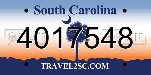 4017548 South Carolina License Plate