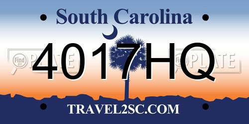 4017HQ South Carolina License Plate