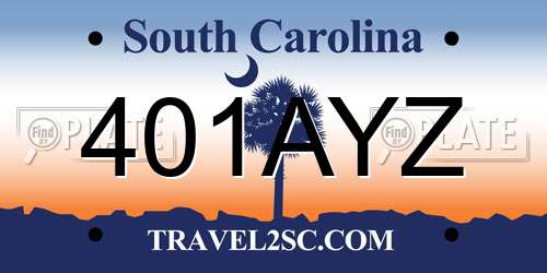 401AYZ South Carolina License Plate