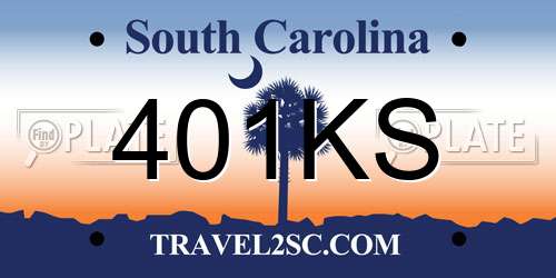401KS South Carolina License Plate