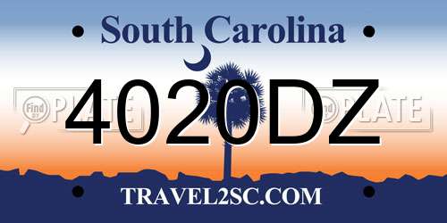 4020DZ South Carolina License Plate
