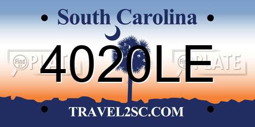 4020LE South Carolina License Plate