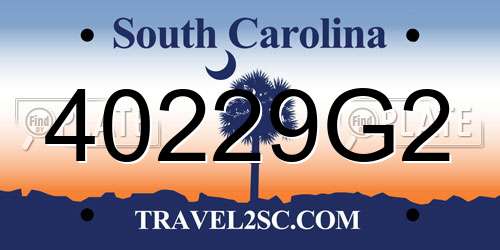 40229G2 South Carolina License Plate