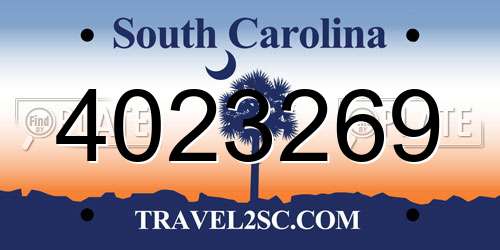 4023269 South Carolina License Plate