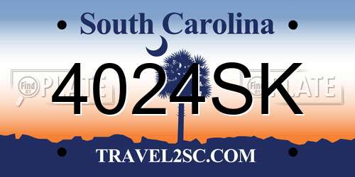 4024SK South Carolina License Plate