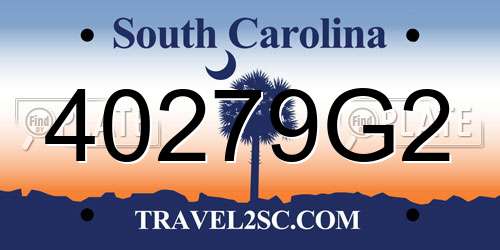 40279G2 South Carolina License Plate