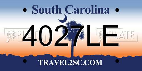 4027LE South Carolina License Plate