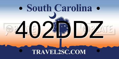 402DDZ South Carolina License Plate