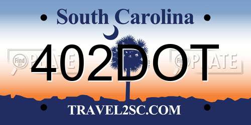 402DOT South Carolina License Plate