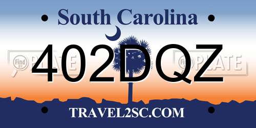 402DQZ South Carolina License Plate