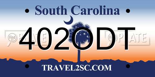 402ODT South Carolina License Plate