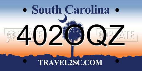 402OQZ South Carolina License Plate