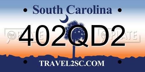 402QD2 South Carolina License Plate