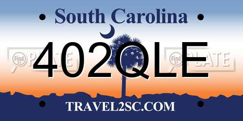 402QLE South Carolina License Plate
