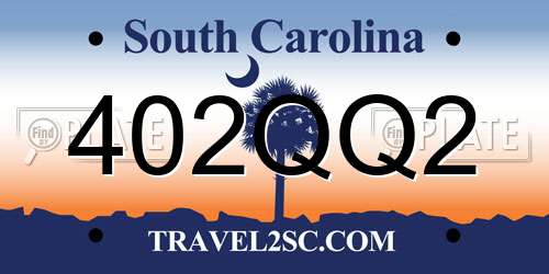 402QQ2 South Carolina License Plate