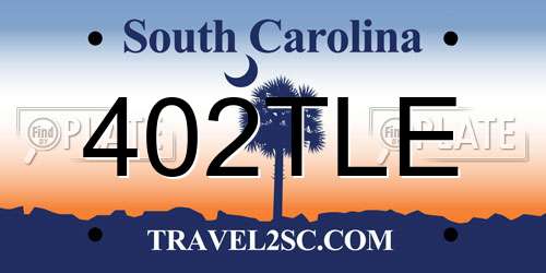 402TLE South Carolina License Plate