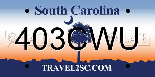 403CWU South Carolina License Plate