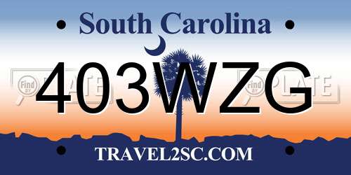 403WZG South Carolina License Plate