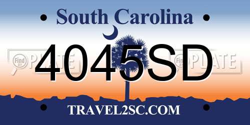 4045SD South Carolina License Plate