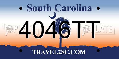 4046TT South Carolina License Plate