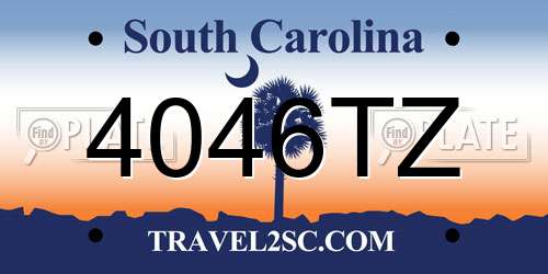 4046TZ South Carolina License Plate