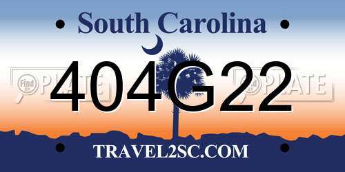 404G22 South Carolina License Plate