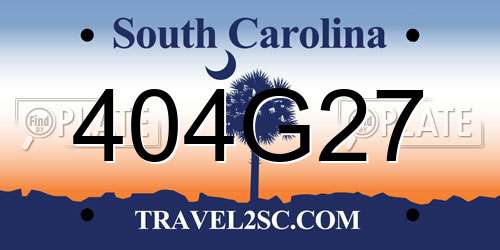 404G27 South Carolina License Plate