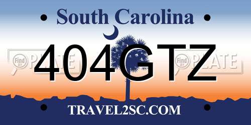 404GTZ South Carolina License Plate