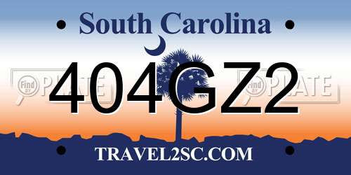 404GZ2 South Carolina License Plate