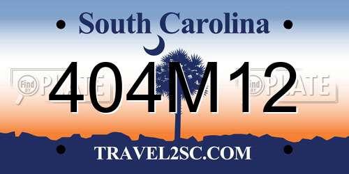 404M12 South Carolina License Plate