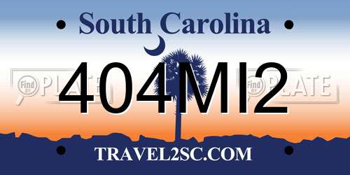 404MI2 South Carolina License Plate