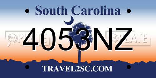 4053NZ South Carolina License Plate