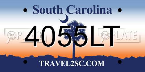 4055LT South Carolina License Plate