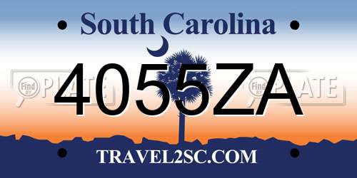 4055ZA South Carolina License Plate