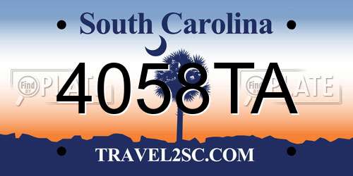 4058TA South Carolina License Plate