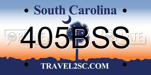 405BSS South Carolina License Plate