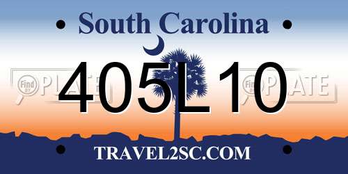 405L10 South Carolina License Plate