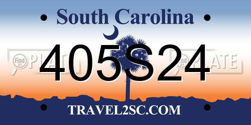 405S24 South Carolina License Plate