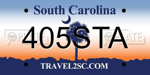 405STA South Carolina License Plate