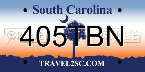 405TBN South Carolina License Plate
