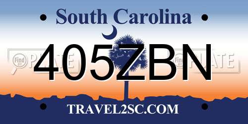 405ZBN South Carolina License Plate