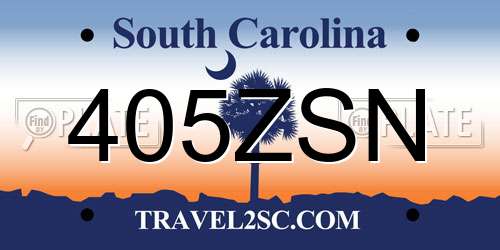 405ZSN South Carolina License Plate