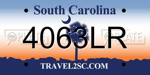4063LR South Carolina License Plate