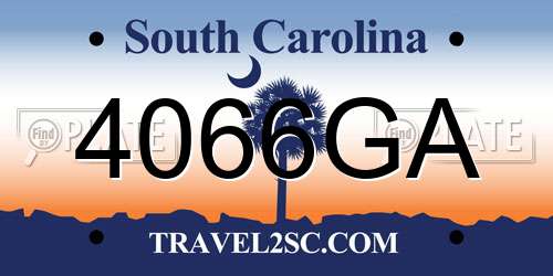 4066GA South Carolina License Plate
