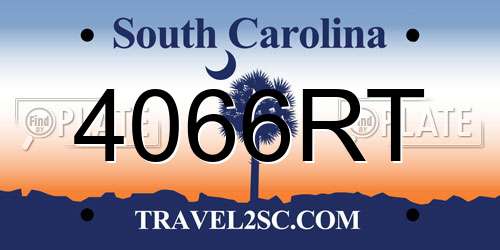 4066RT South Carolina License Plate
