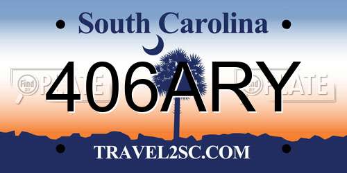 406ARY South Carolina License Plate