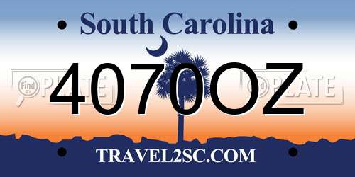 4070OZ South Carolina License Plate