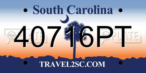 40716PT South Carolina License Plate