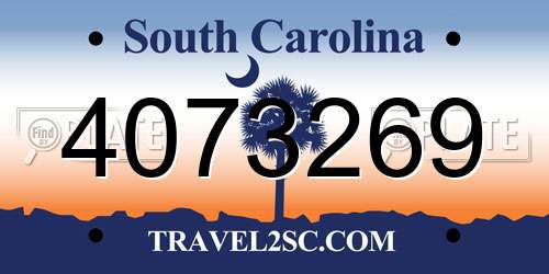 4073269 South Carolina License Plate