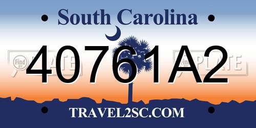 40761A2 South Carolina License Plate